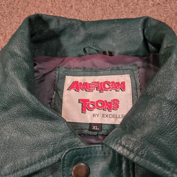 Vintage American Toons Olympics Leather Jacket XL 1996 Atlanta Embroidered Flags - Picture 2 of 10